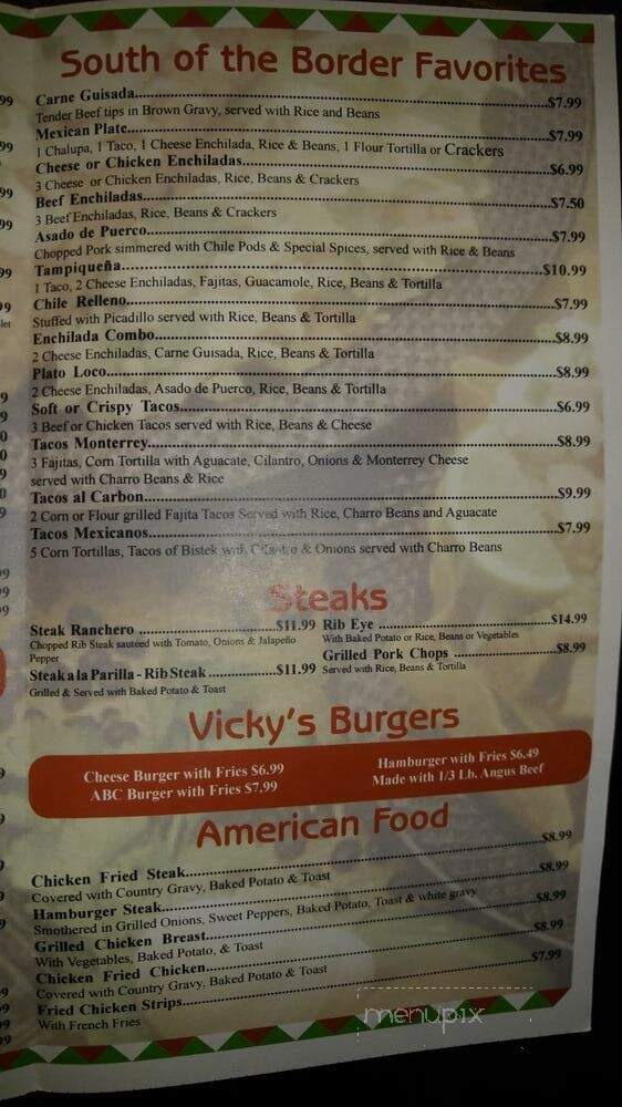 Vickie's Restaurant - San Benito, TX menu_pic