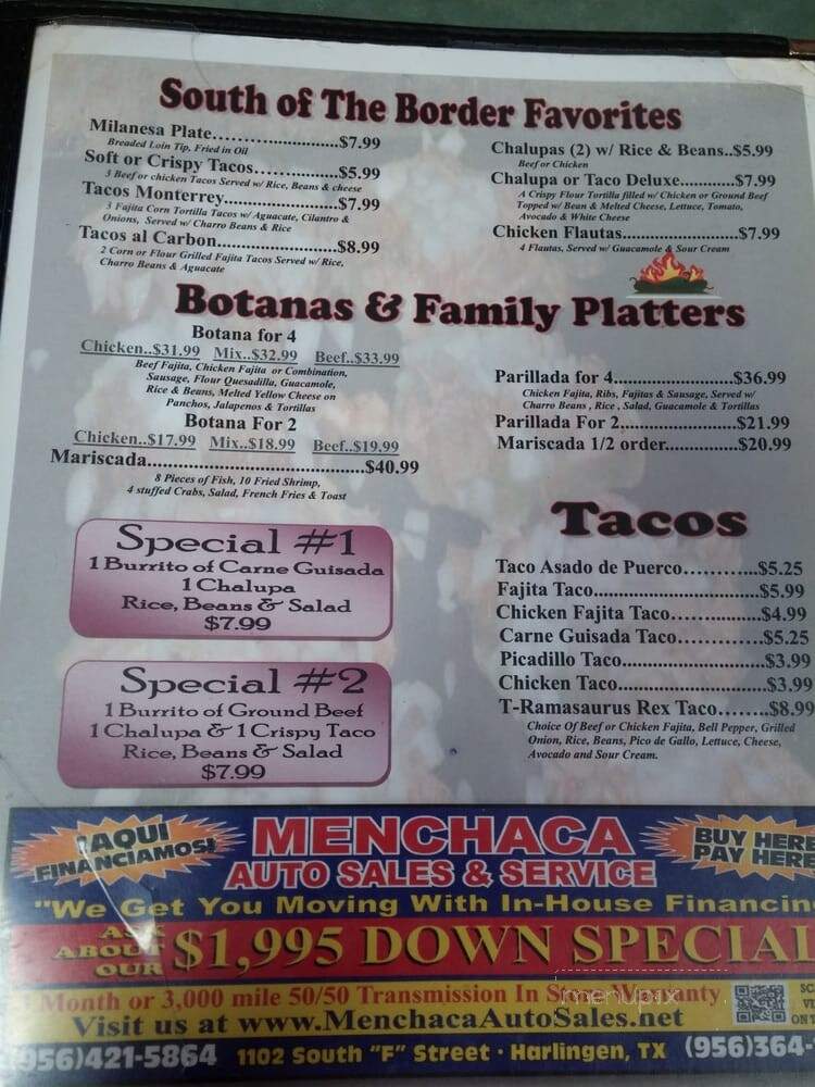 Vickie's Restaurant - San Benito, TX menu_pic