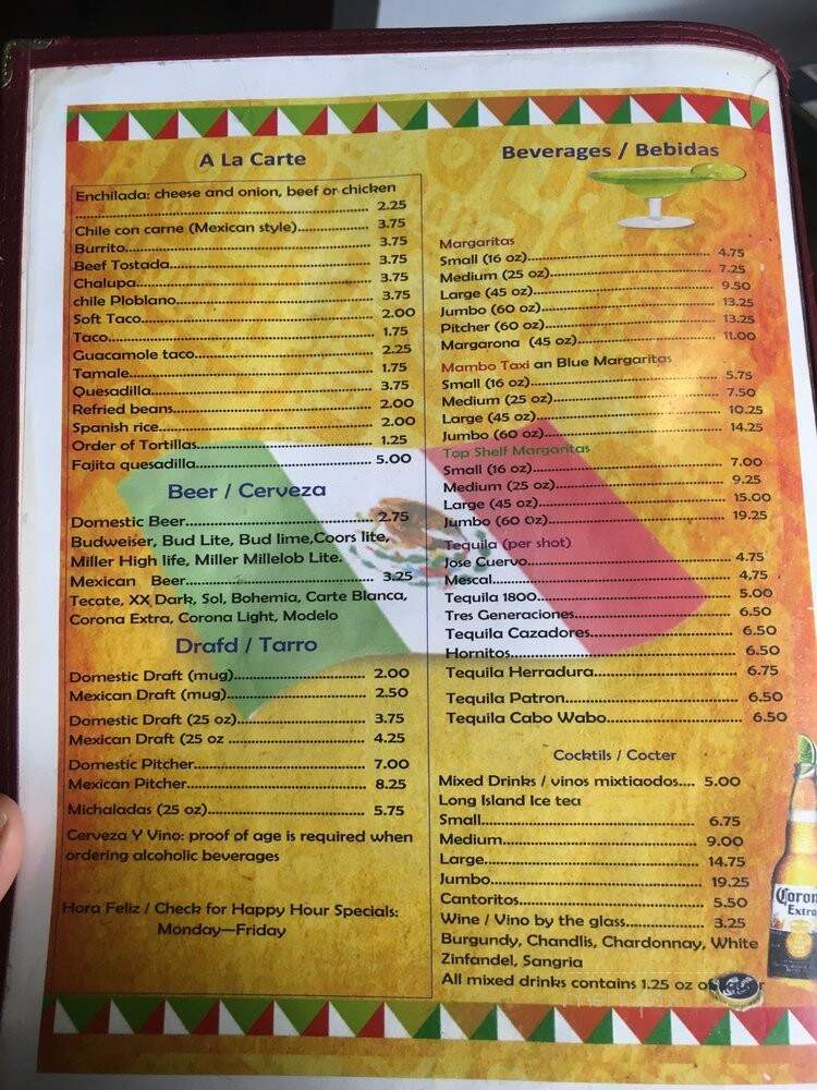 Guadalajara Mexican Restaurant - Madison, AL menu_pic