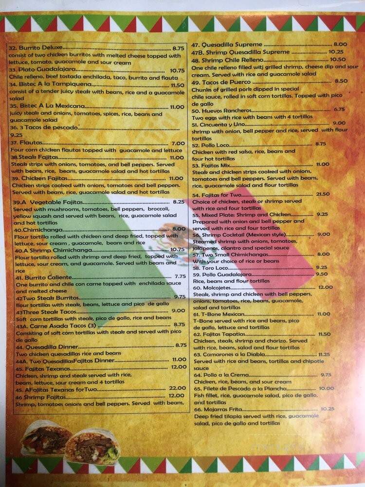 Guadalajara Mexican Restaurant - Madison, AL menu_pic