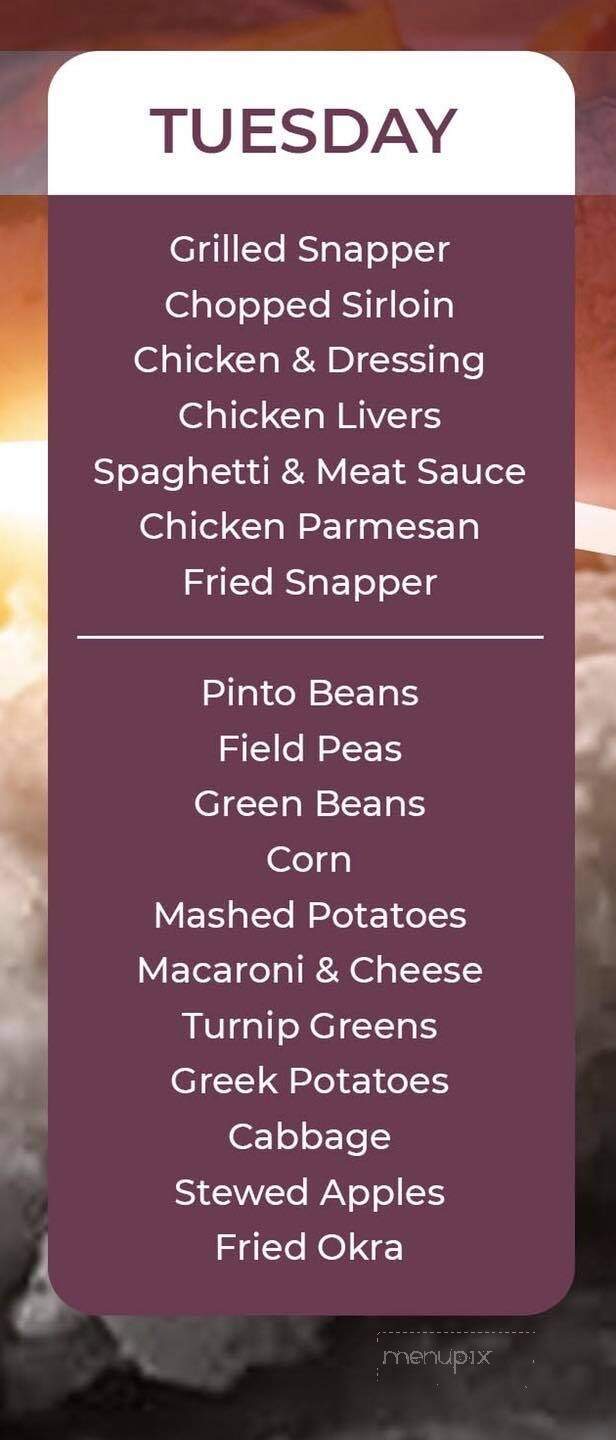 Sarris Restaurant - Birmingham, AL menu_pic