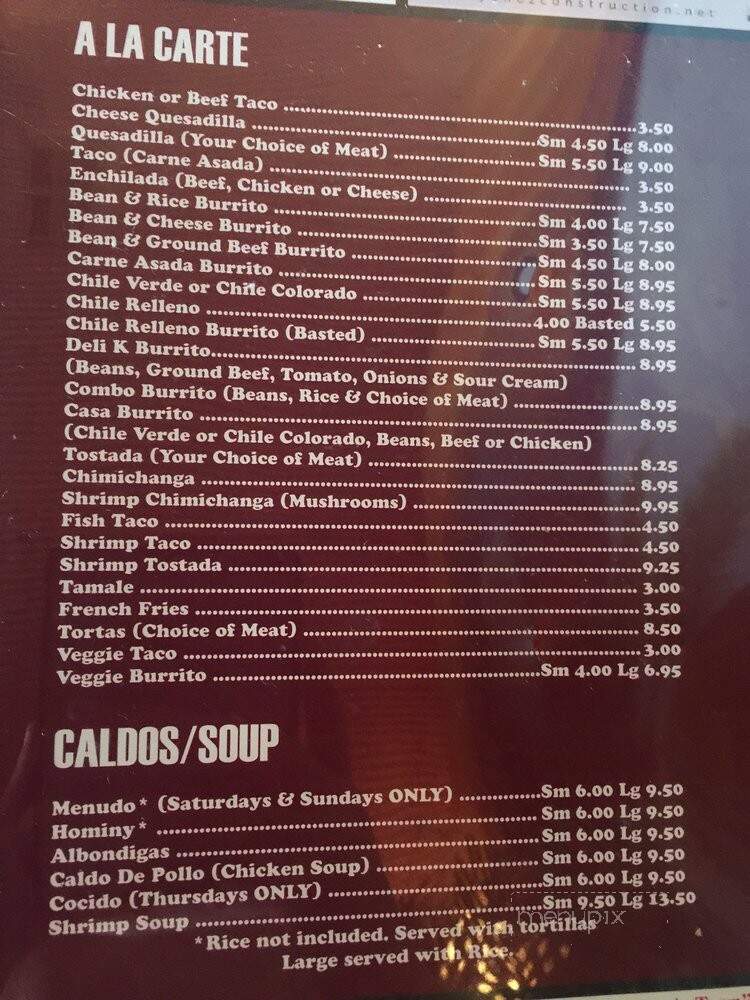 Deli Casa - Kingsburg, CA menu_pic