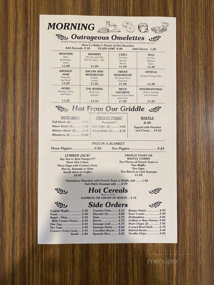 Mel's Diner - Fountain Valley, CA menu_pic