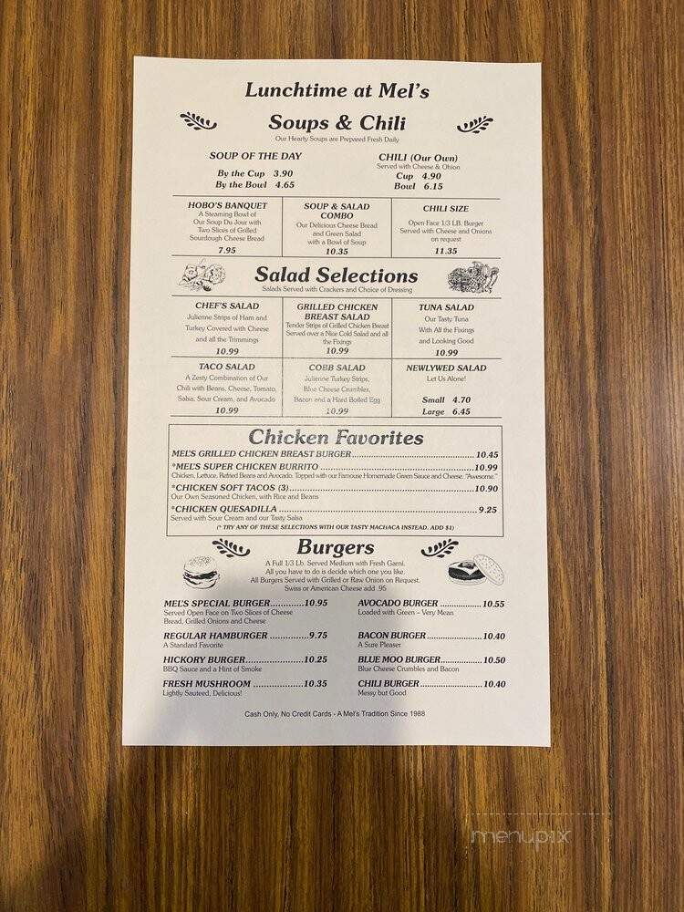Mel's Diner - Fountain Valley, CA menu_pic