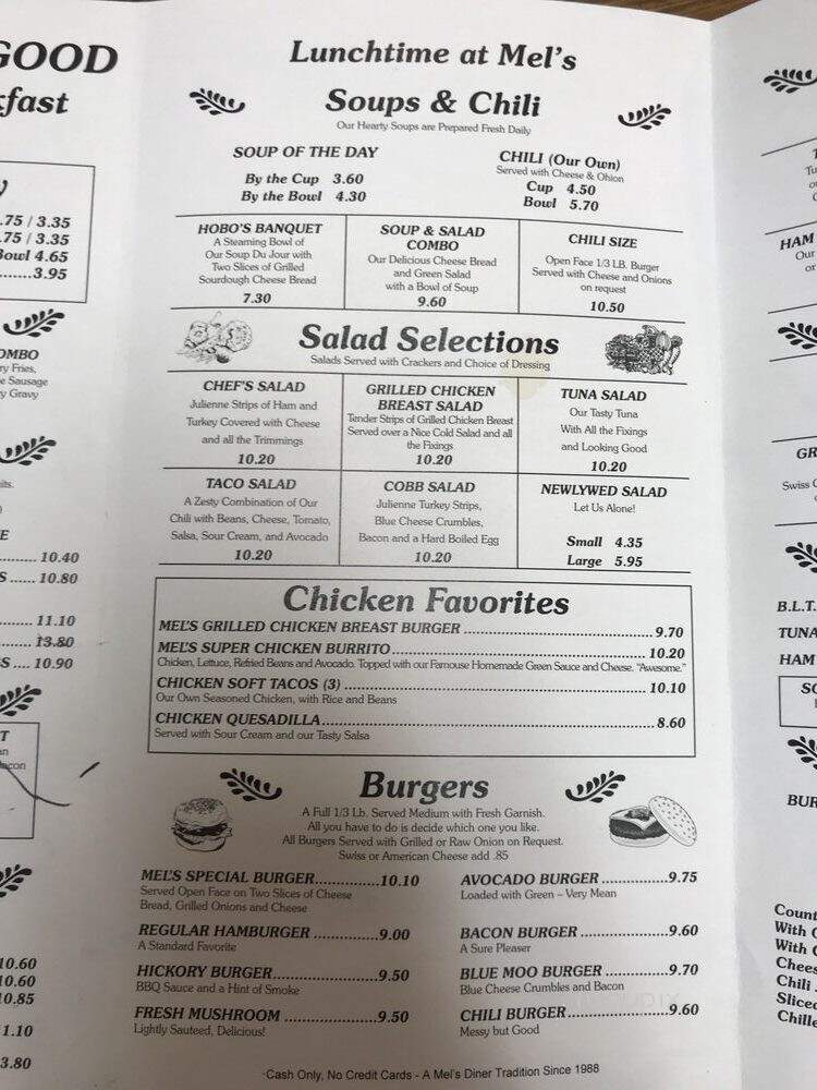 Mel's Diner - Fountain Valley, CA menu_pic