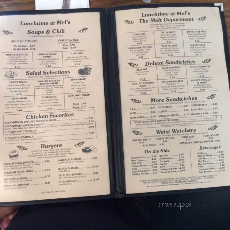 Mel's Diner - Fountain Valley, CA menu_pic