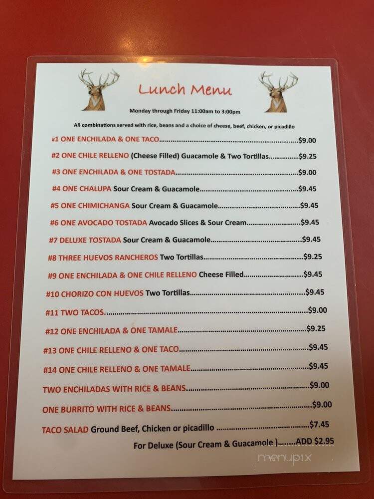 Cazadores - Crescent City, CA menu_pic