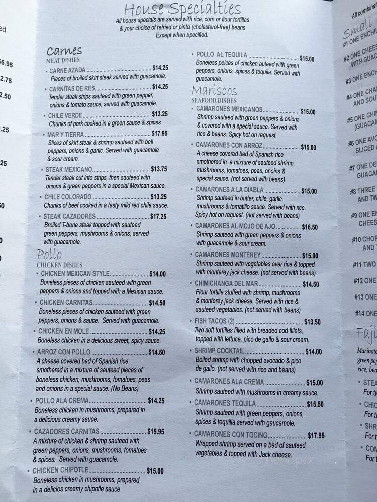 Cazadores - Crescent City, CA menu_pic