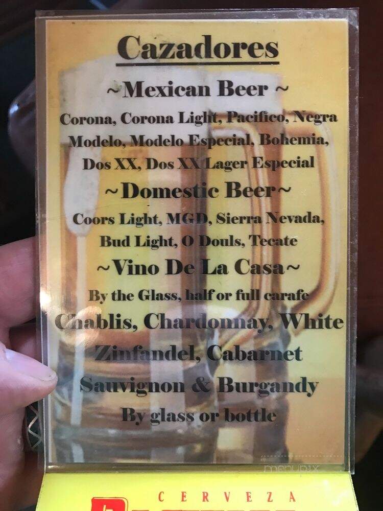 Cazadores - Crescent City, CA menu_pic