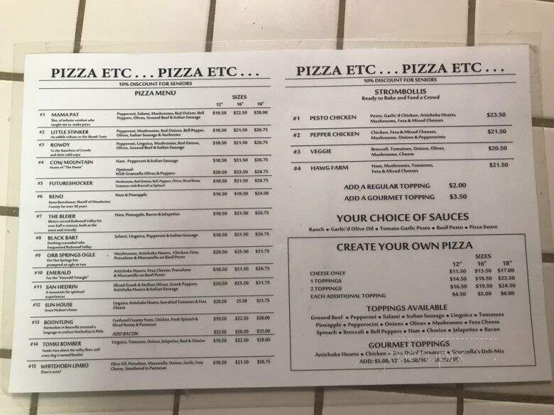 Pizza Etc - Redwood Valley, CA menu_pic