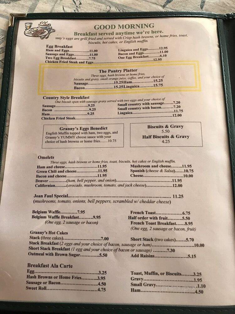Granny's Pantry - Atwater, CA menu_pic