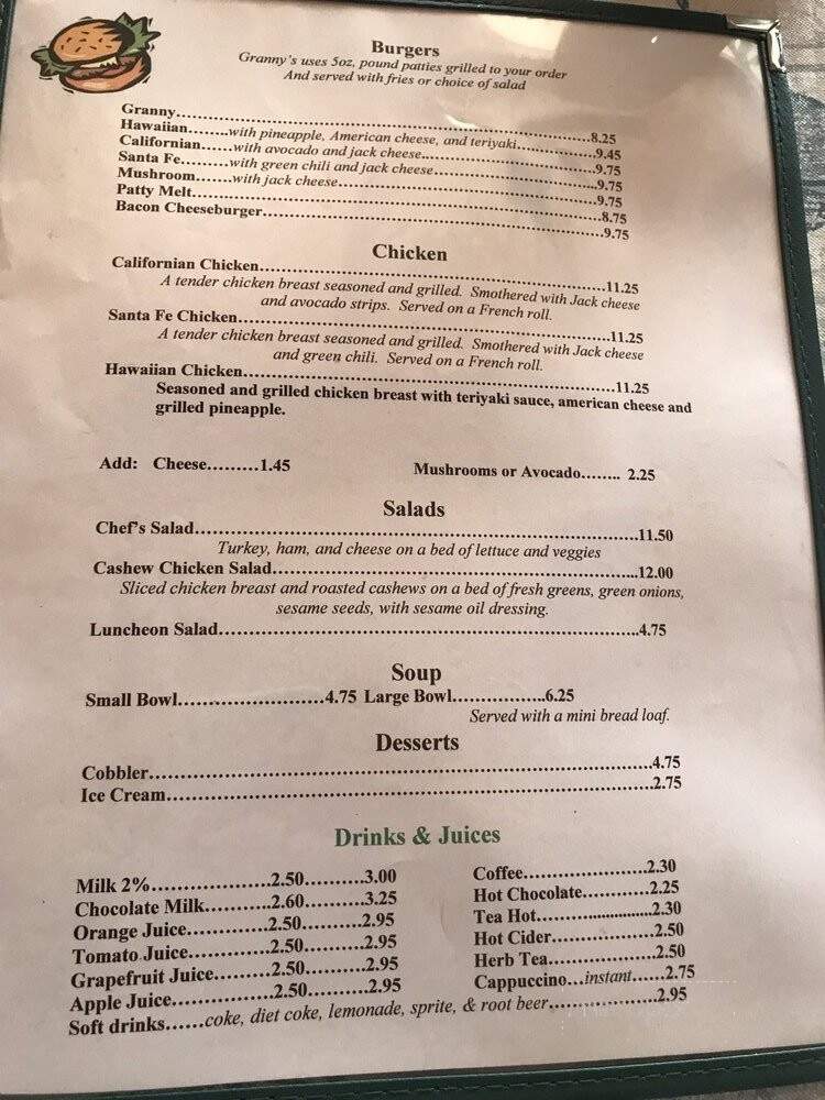 Granny's Pantry - Atwater, CA menu_pic