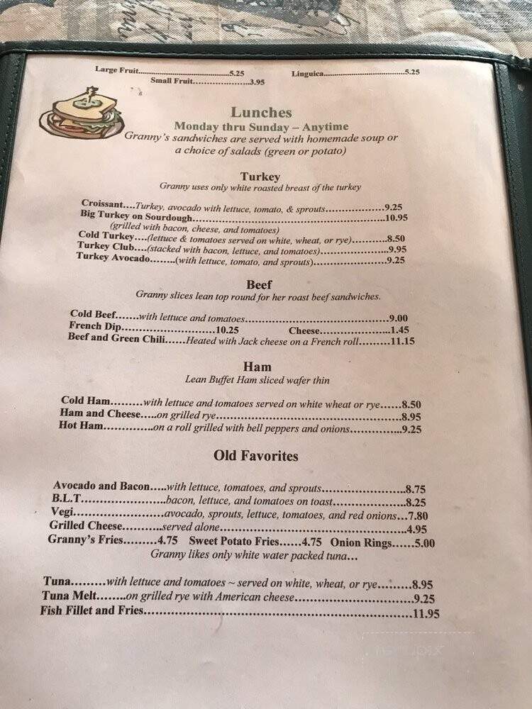 Granny's Pantry - Atwater, CA menu_pic