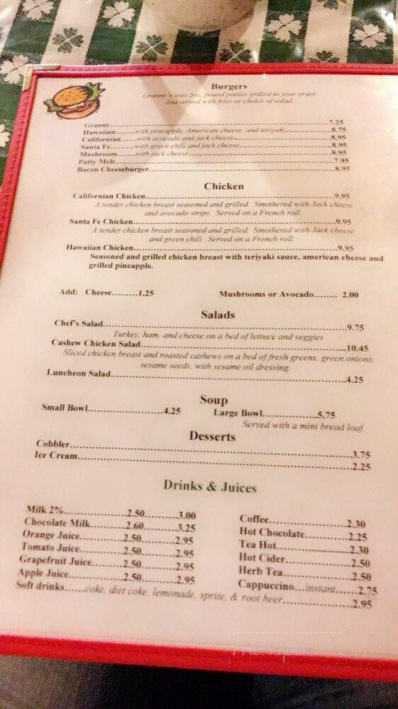 Granny's Pantry - Atwater, CA menu_pic