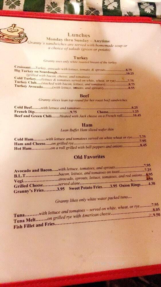 Granny's Pantry - Atwater, CA menu_pic