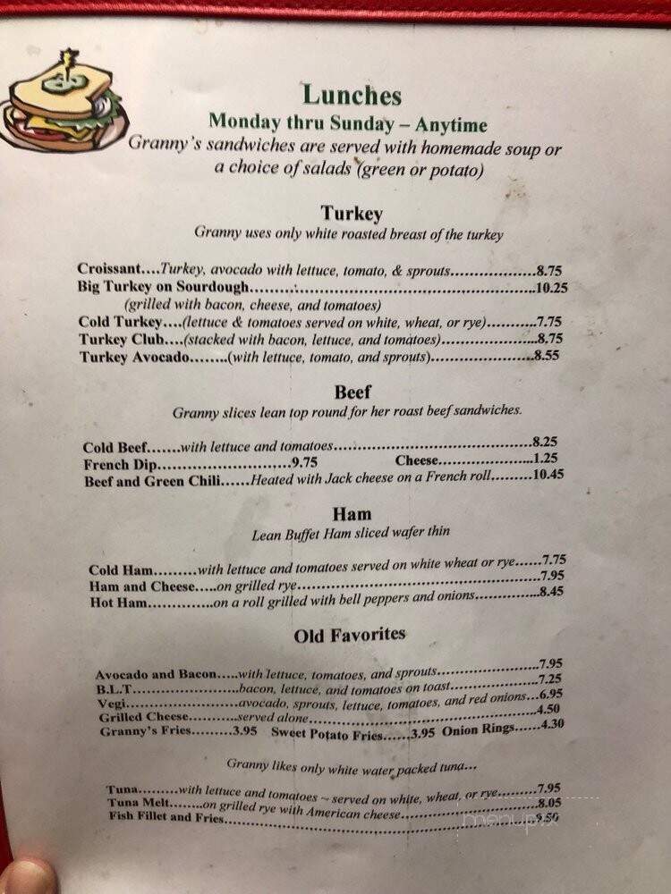 Granny's Pantry - Atwater, CA menu_pic