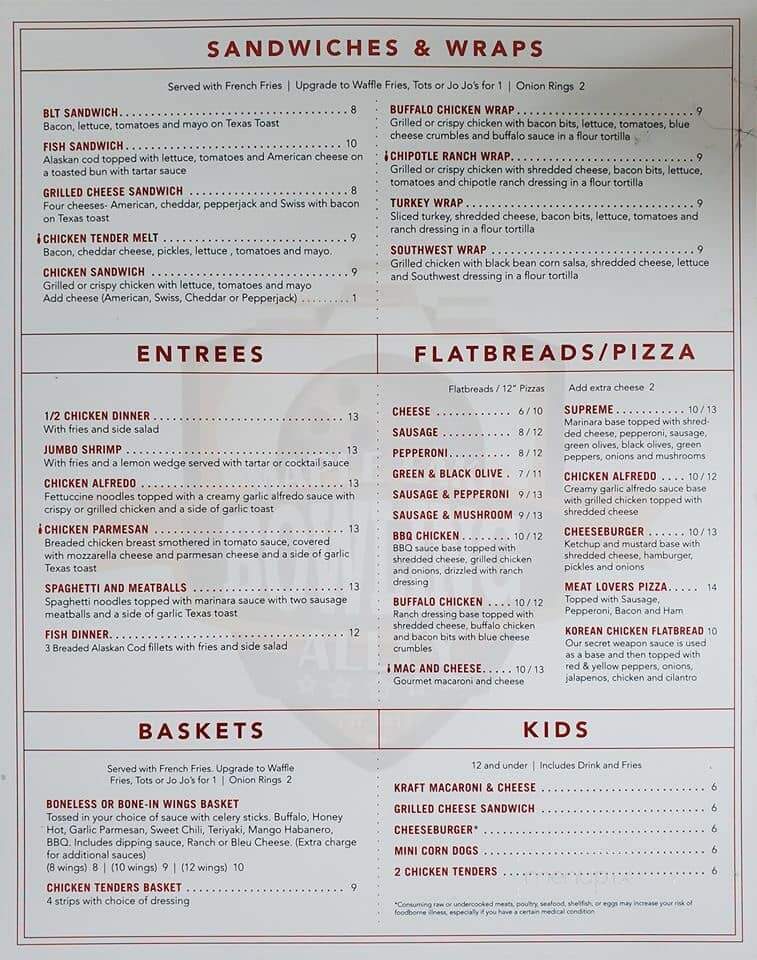 Maple Lake Bowl Bar & Grill - Maple Lake, MN menu_pic