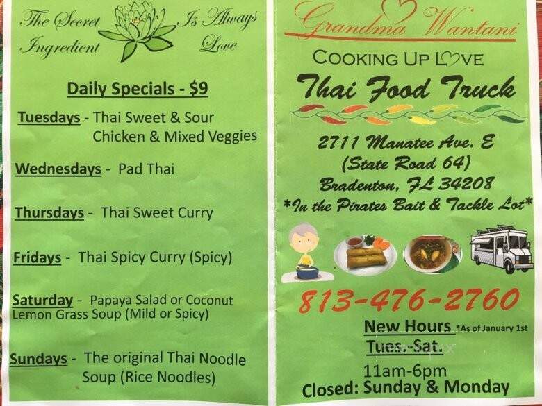 Grandma Wan Thaifood Truck - Bradenton, FL menu_pic