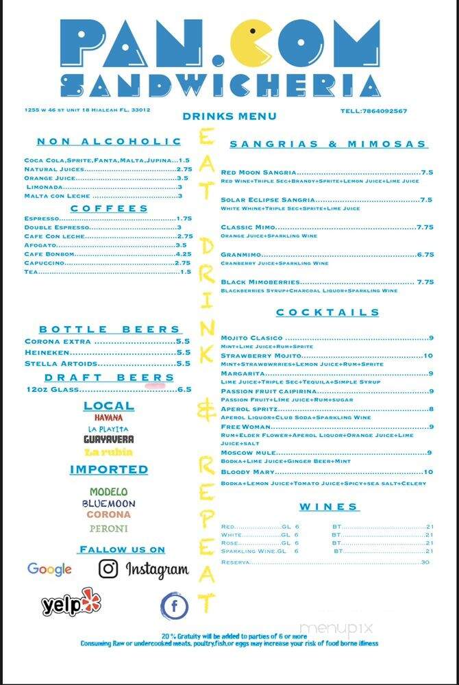 Pan.com Sandwicheria - Hialeah, FL menu_pic