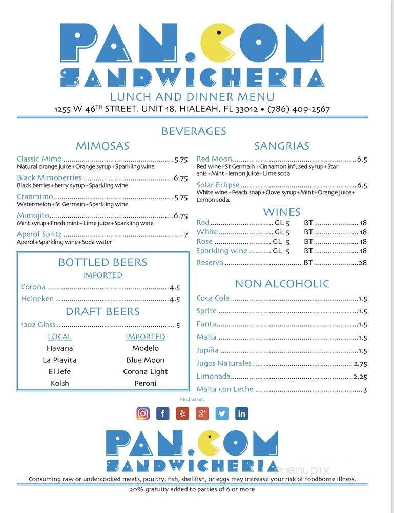 Pan.com Sandwicheria - Hialeah, FL menu_pic