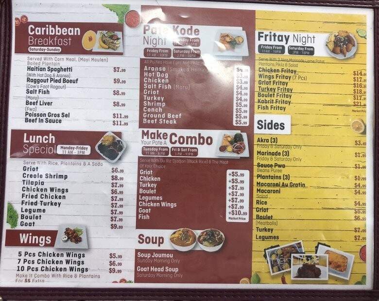 Pearl of the Island Caribbean Cuisine - Margate, FL menu_pic
