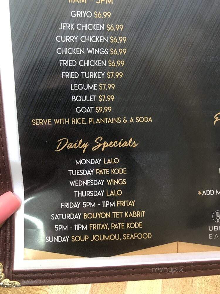 Pearl of the Island Caribbean Cuisine - Margate, FL menu_pic