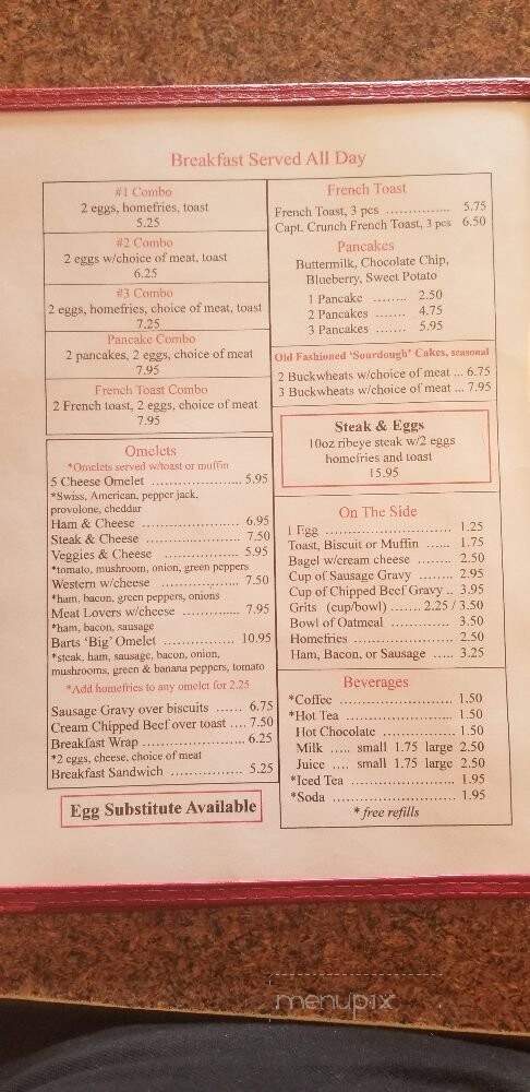 3rd Street Diner - Oakland, MD menu_pic