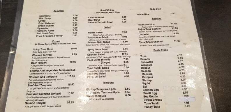 Chidori Sushi - Fountain Valley, CA menu_pic