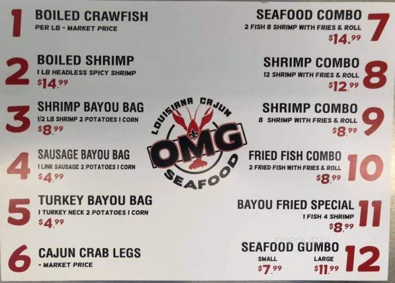 OMG Seafood - San Marcos, TX menu_pic