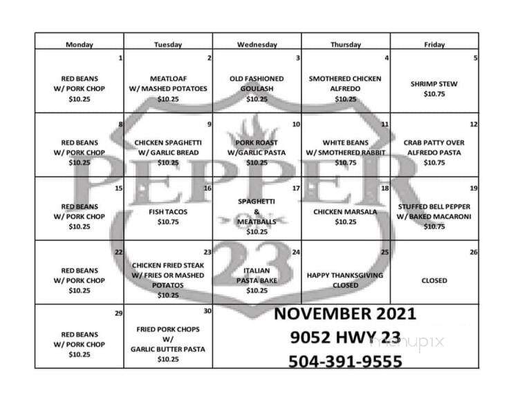Pepper on 23 - Belle Chasse, LA menu_pic