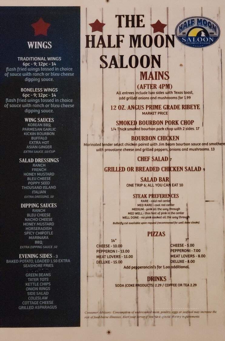 Half Moon Saloon - Mount Vernon, IN menu_pic