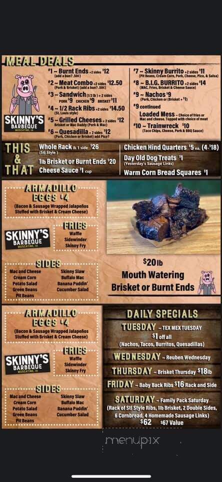 Skinnys Barbeque - Muscatine, IA menu_pic