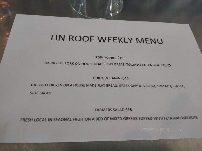 Tin Roof Wine Cafe - Drytown, CA menu_pic