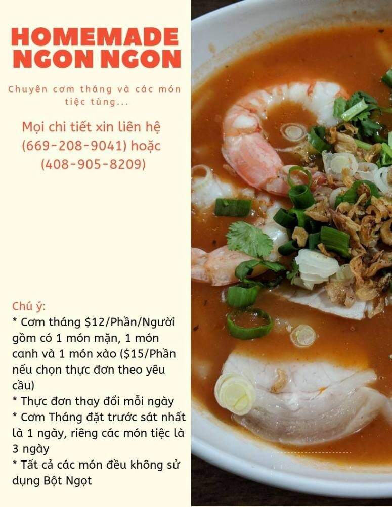 Com Thang Nha Toi - San Jose, CA menu_pic