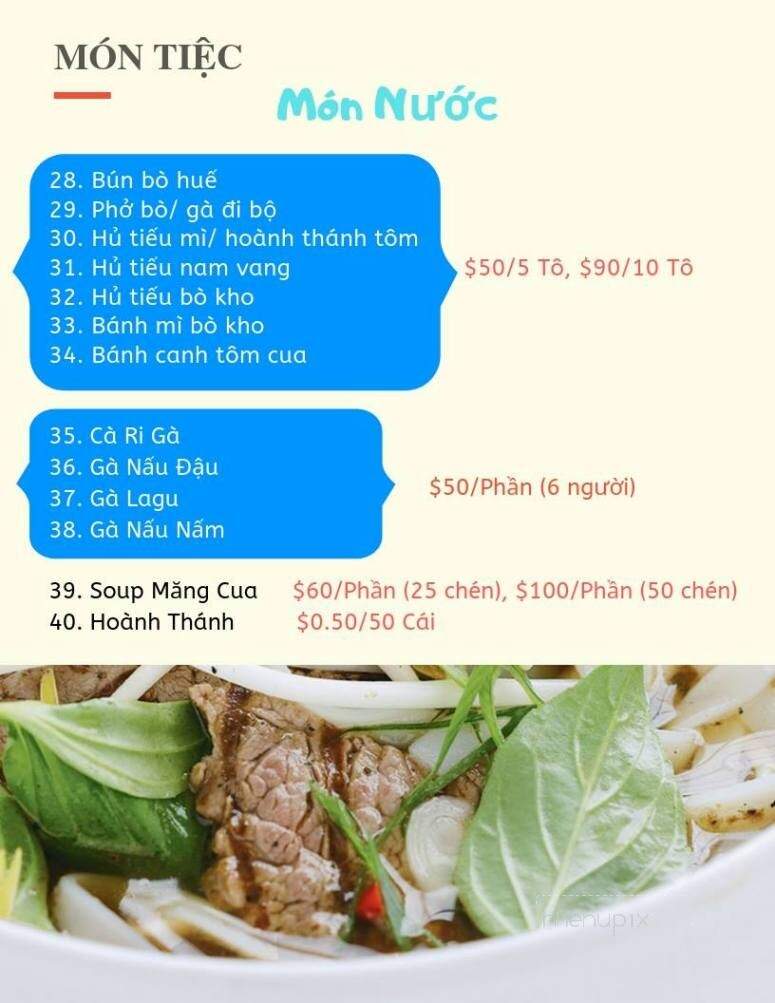Com Thang Nha Toi - San Jose, CA menu_pic