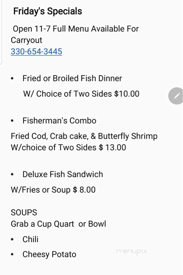 Sand Trap - Lake Milton, OH menu_pic