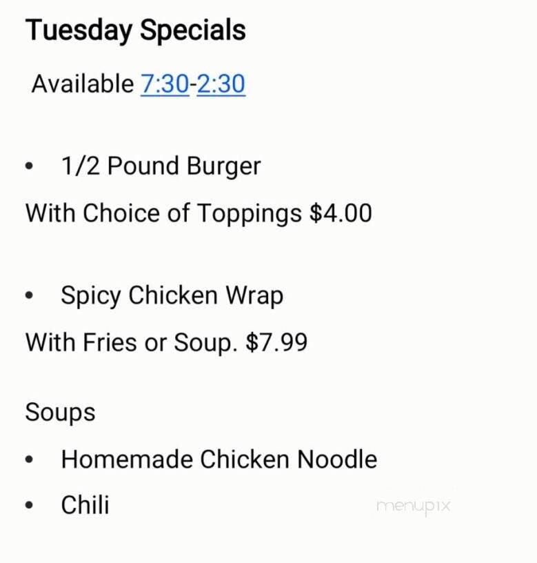Sand Trap - Lake Milton, OH menu_pic