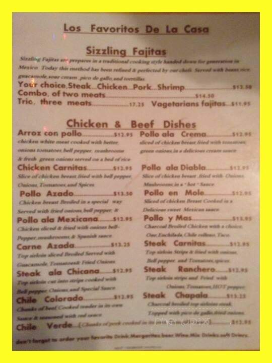 Armando's Family Mexican Restaurant - Brownsville, OR menu_pic