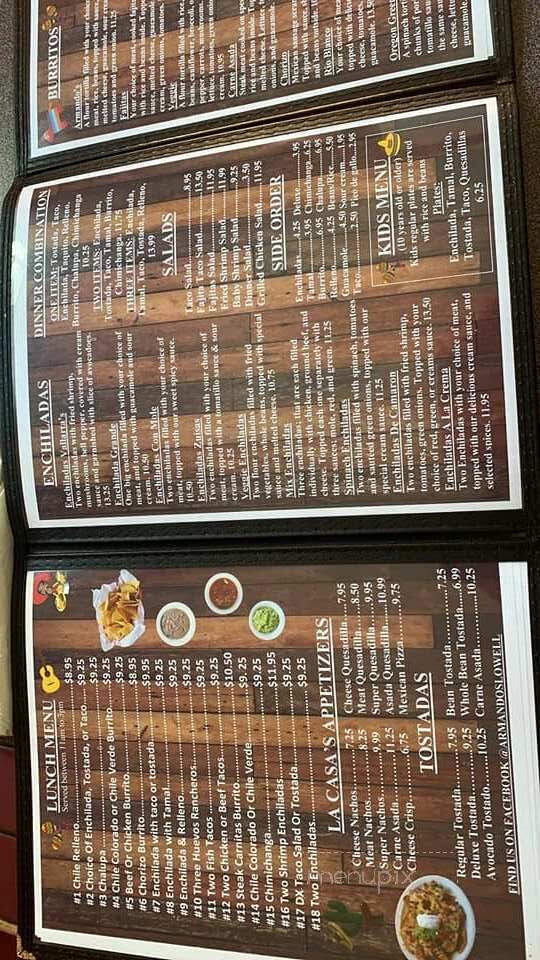 Armando's Family Mexican Restaurant - Brownsville, OR menu_pic