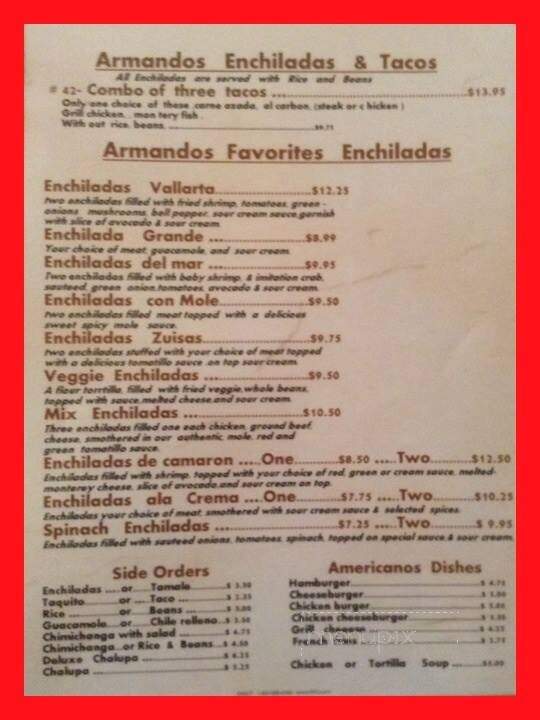 Armando's Family Mexican Restaurant - Brownsville, OR menu_pic