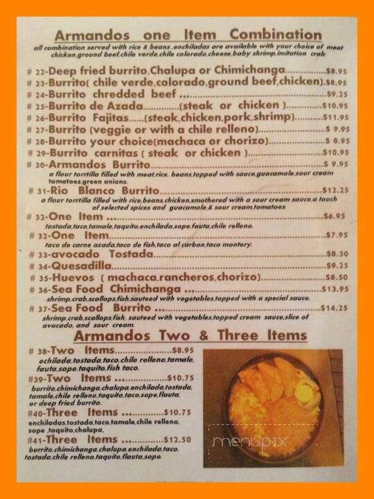 Armando's Family Mexican Restaurant - Brownsville, OR menu_pic