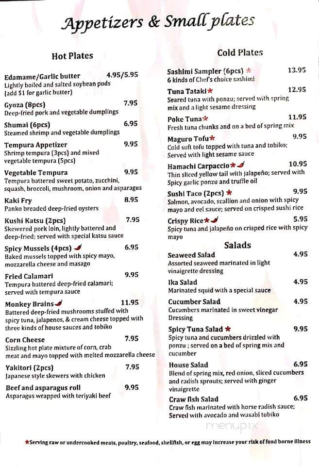 Toro Sushi - Spokane Valley, WA menu_pic