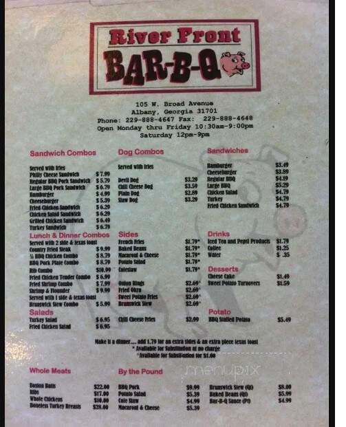 Riverfront Bar BQ - Albany, GA menu_pic
