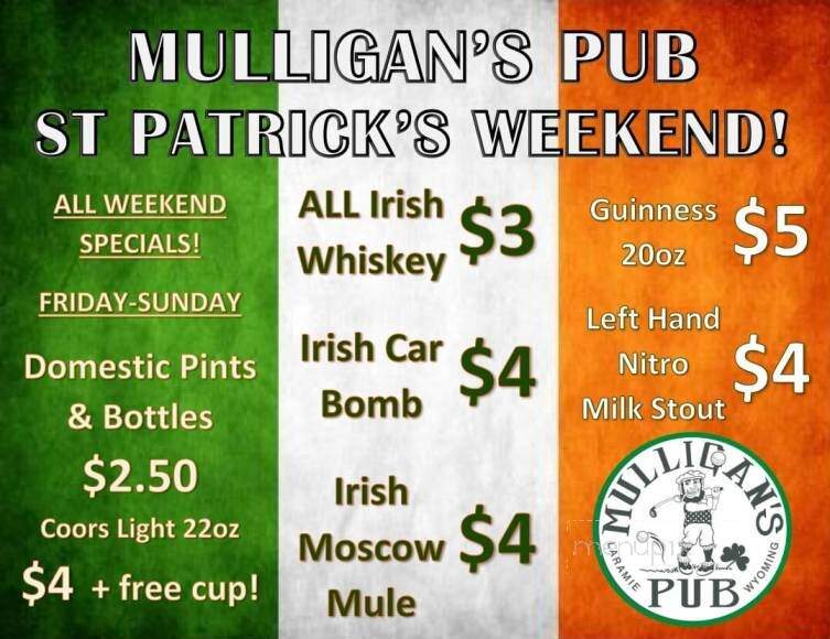 Mulligan's Pub & Package Store - Laramie, WY menu_pic