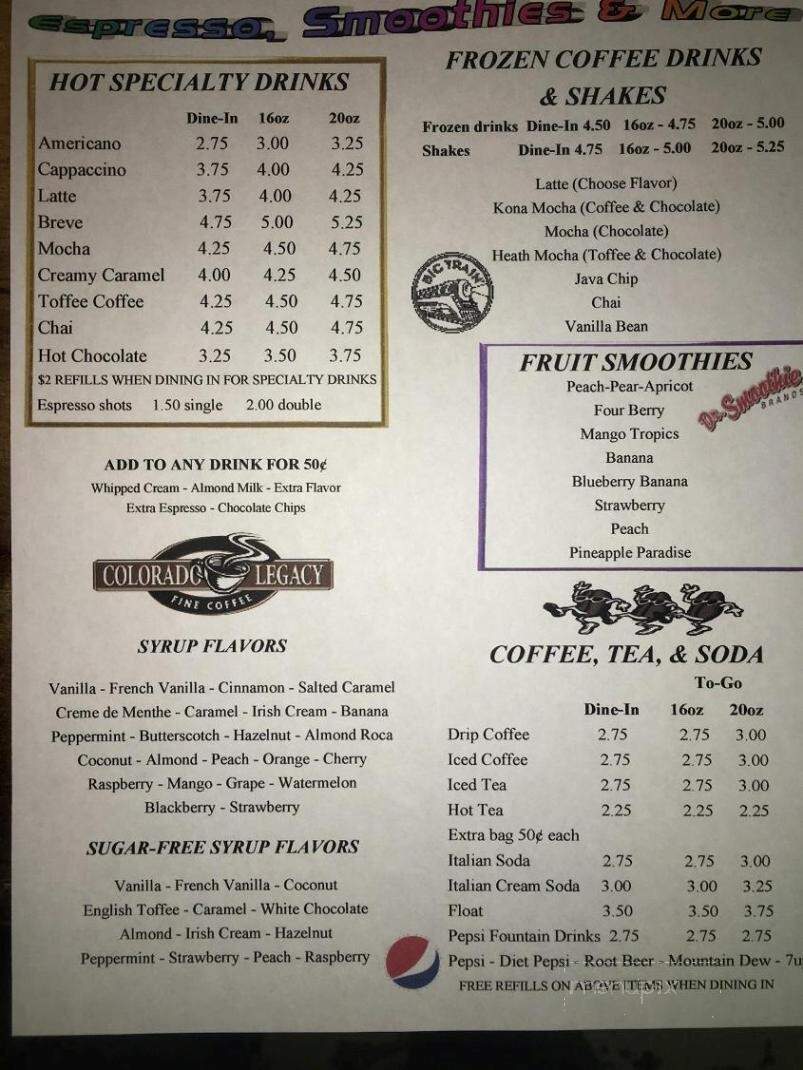 Main Street Coffee House - Rangely, CO menu_pic