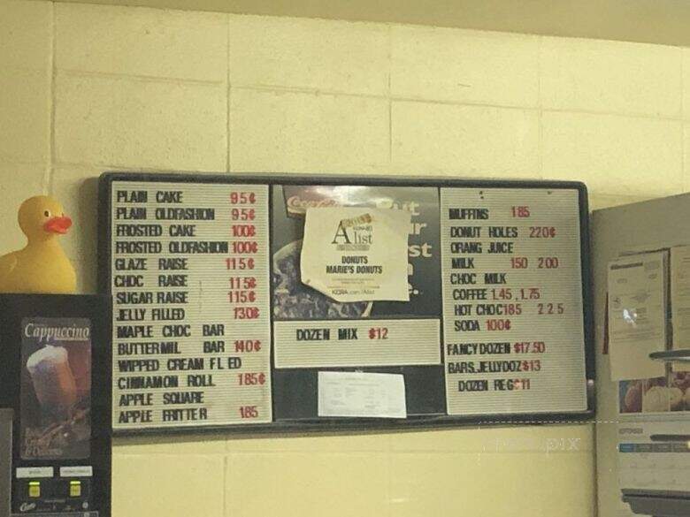 Marie's Donut Shop - Sacramento, CA menu_pic