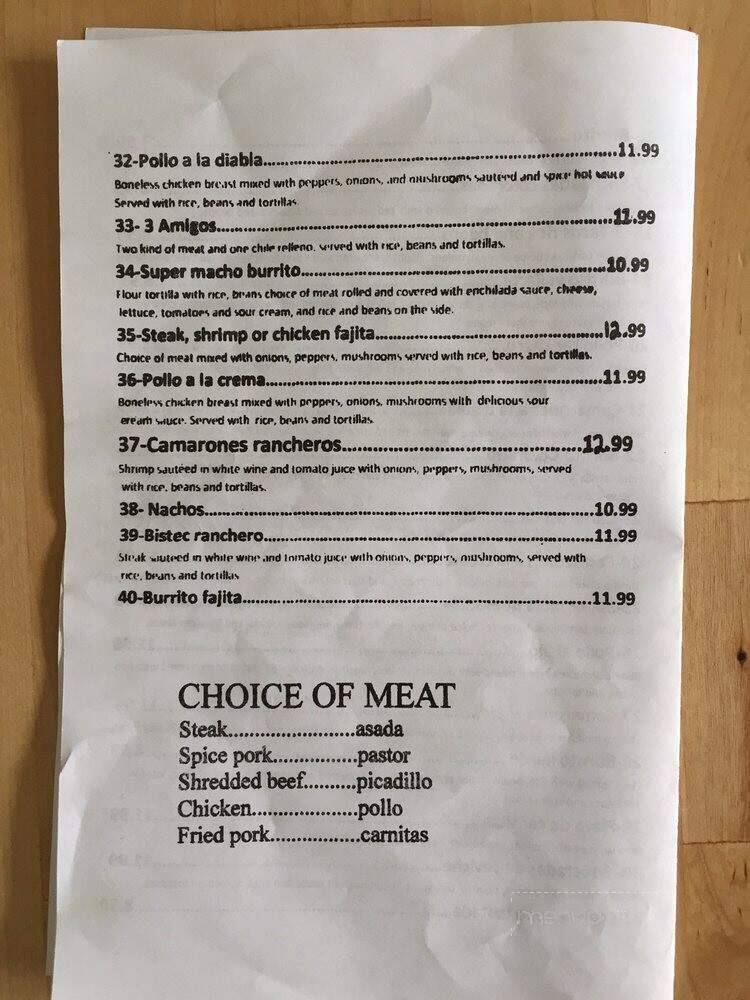 Taqueria Las Palmitas Mexican Food - West Yellowstone, MT menu_pic