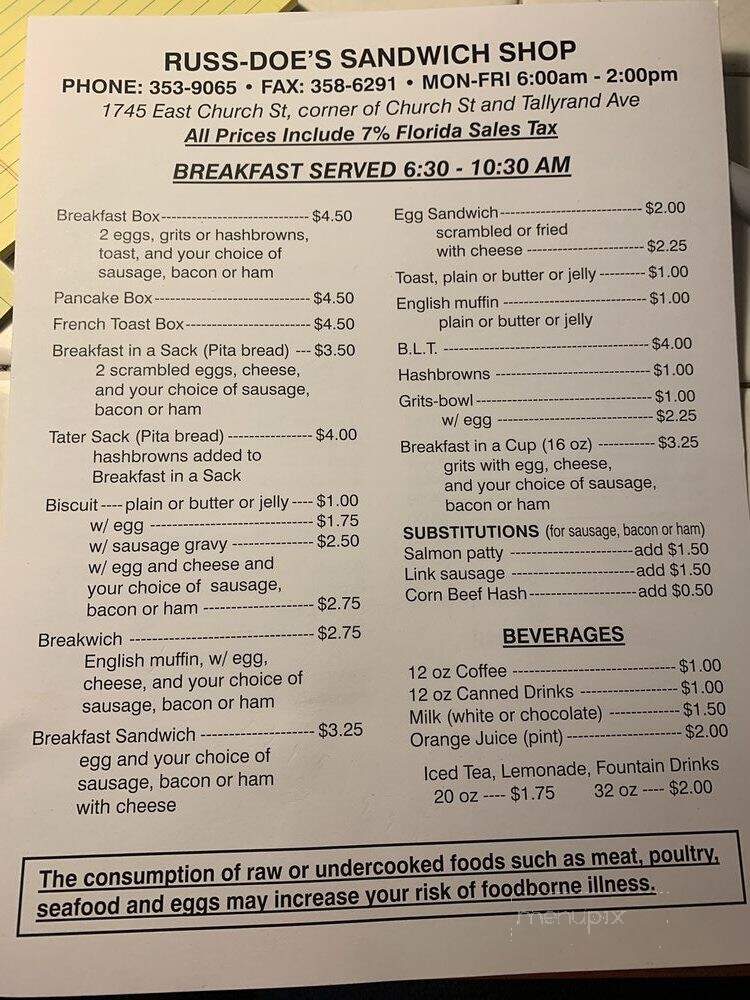 Russ-Doe's Sandwich Shop - Jacksonville, FL