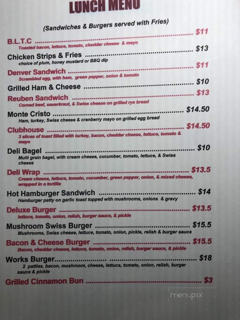 Early Bird Cafe - Courtenay, BC menu_pic