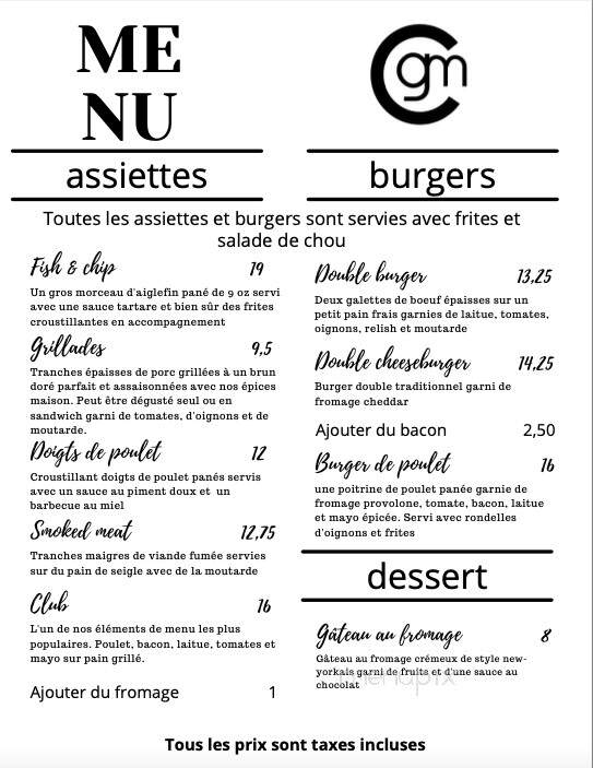Chez Grand-Man - Saint-Zotique, QC menu_pic